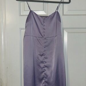 Urban Outfitters Satin Lavender Button Dress